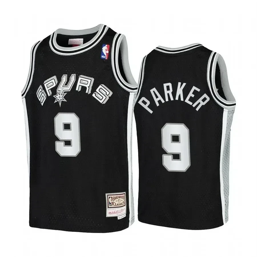 Tony Parker San Antonio Spurs Hardwood Classics Black NBA Jersey Youth