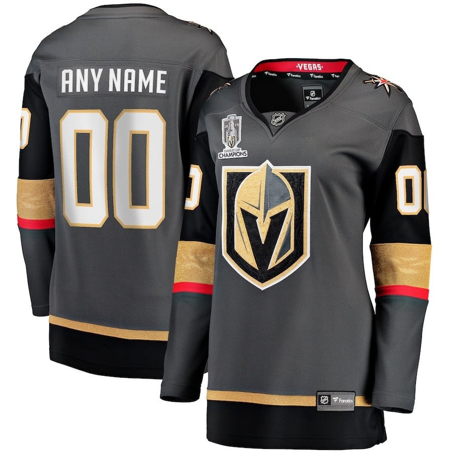 Vegas Golden Knights 2023 Stanley Cup Champions Patch Alternate Breakaway Custom 00 Black NHL Jersey Women's