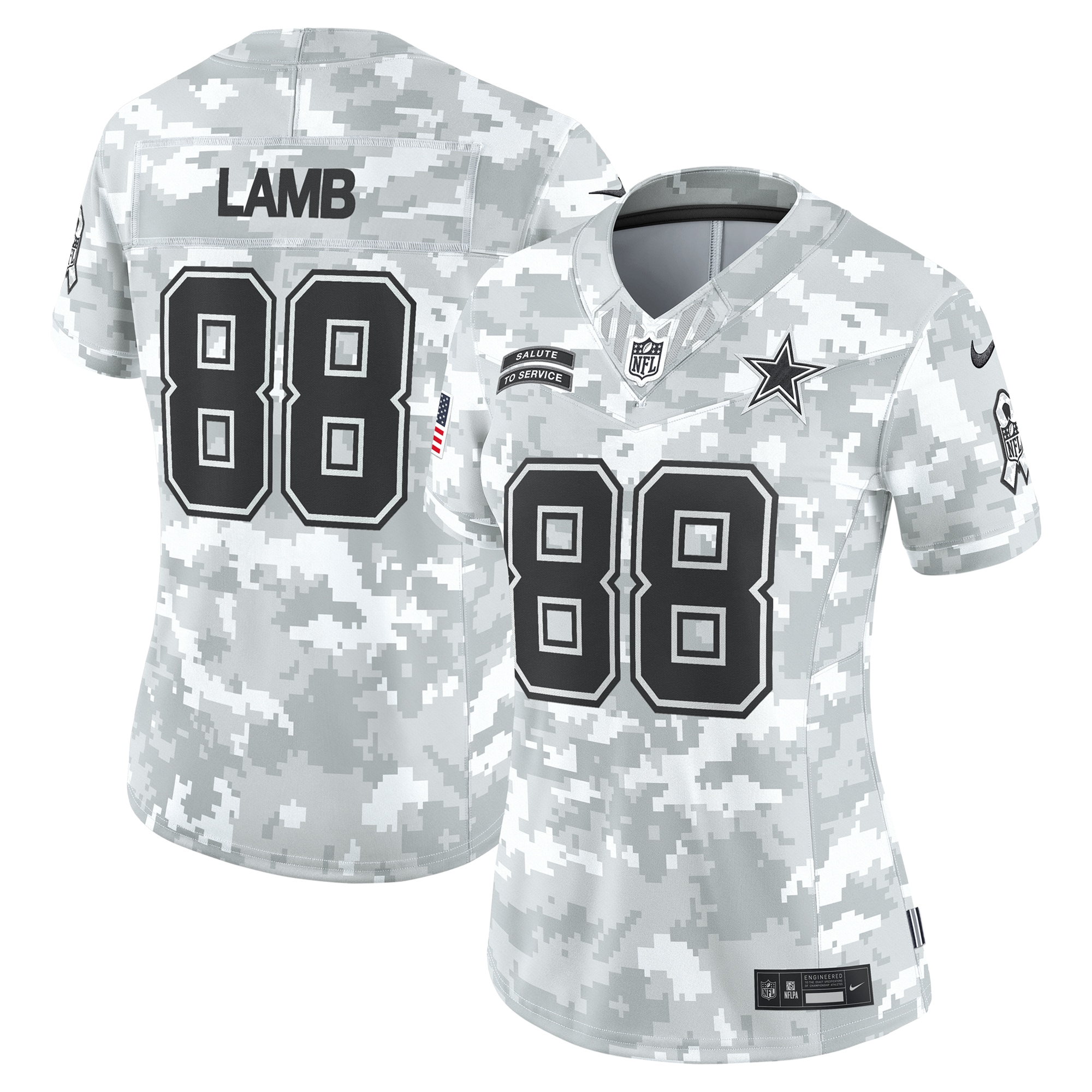 Dallas Cowboys CeeDee Lamb Arctic Camo 2024 Salute to Service Limited NFL Jersey Women's
