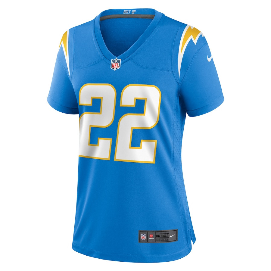 Elijah Molden 22 Los Angeles Chargers Game Powder Blue NFL Jersey Women's