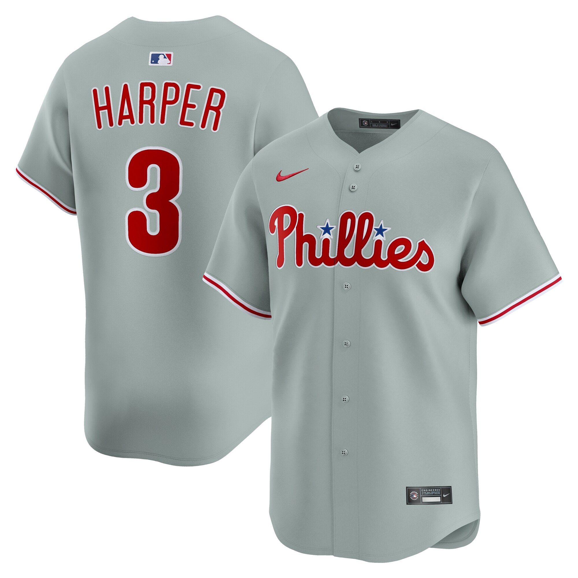 Philadelphia Phillies Bryce Harper Gray Alternate Limited Player MLB Jersey Men's