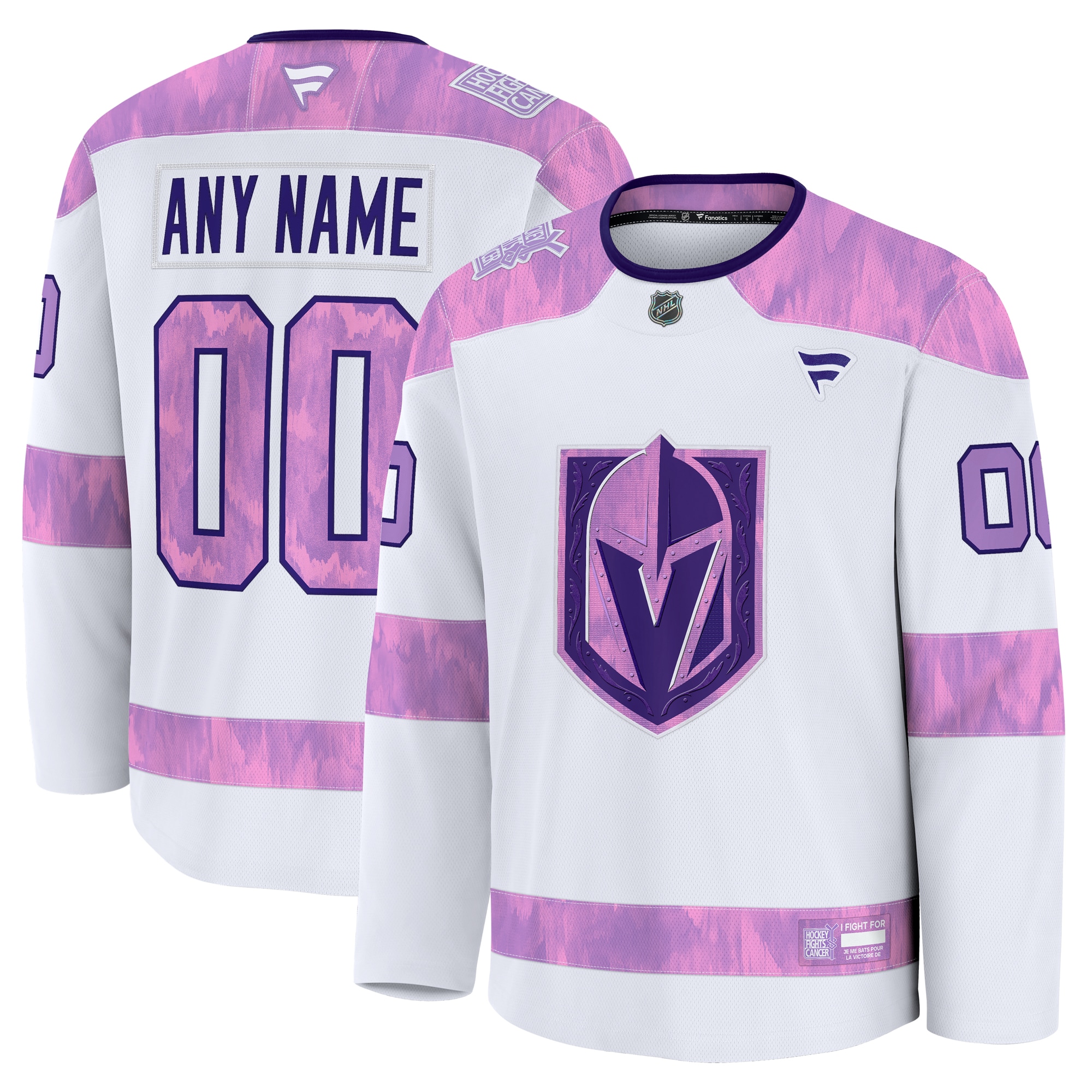 Vegas Golden Knights White 2024 Fights Cancer Custom Practice NHL Jersey Men's