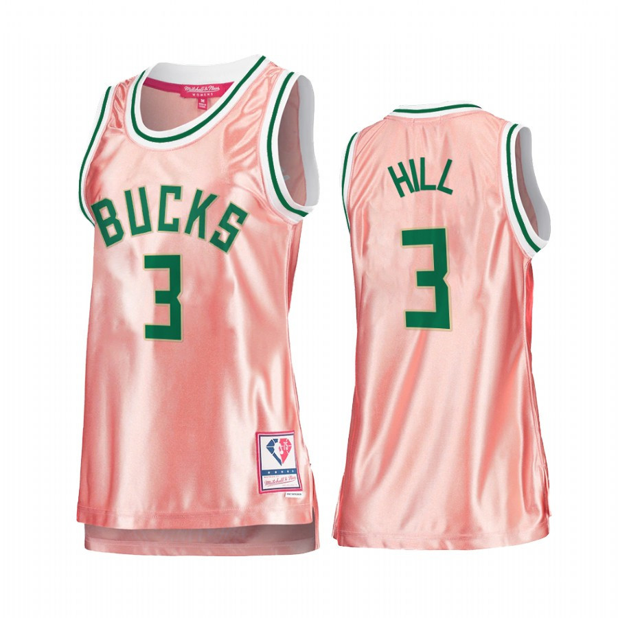 Milwaukee Bucks George Hill 3 Rose Gold Pink 75th Anniversary NBA Jersey Women's