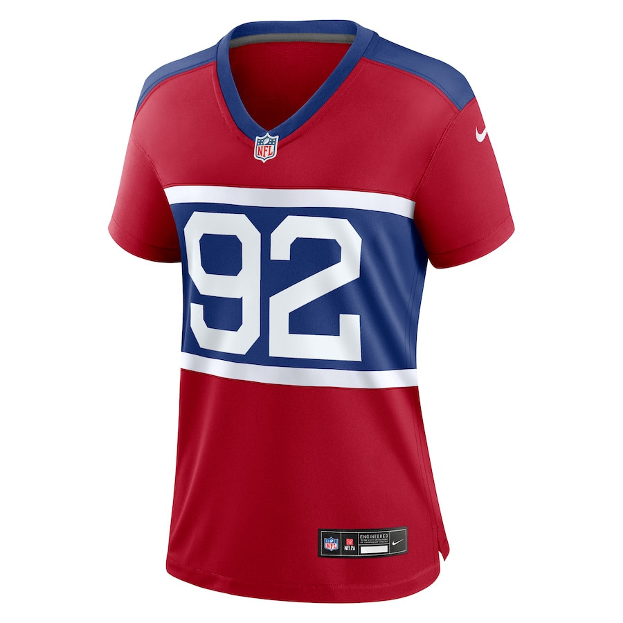 Michael Strahan 92 New York Giants Alternate Retired Player Game Century Red NFL Jersey Women's