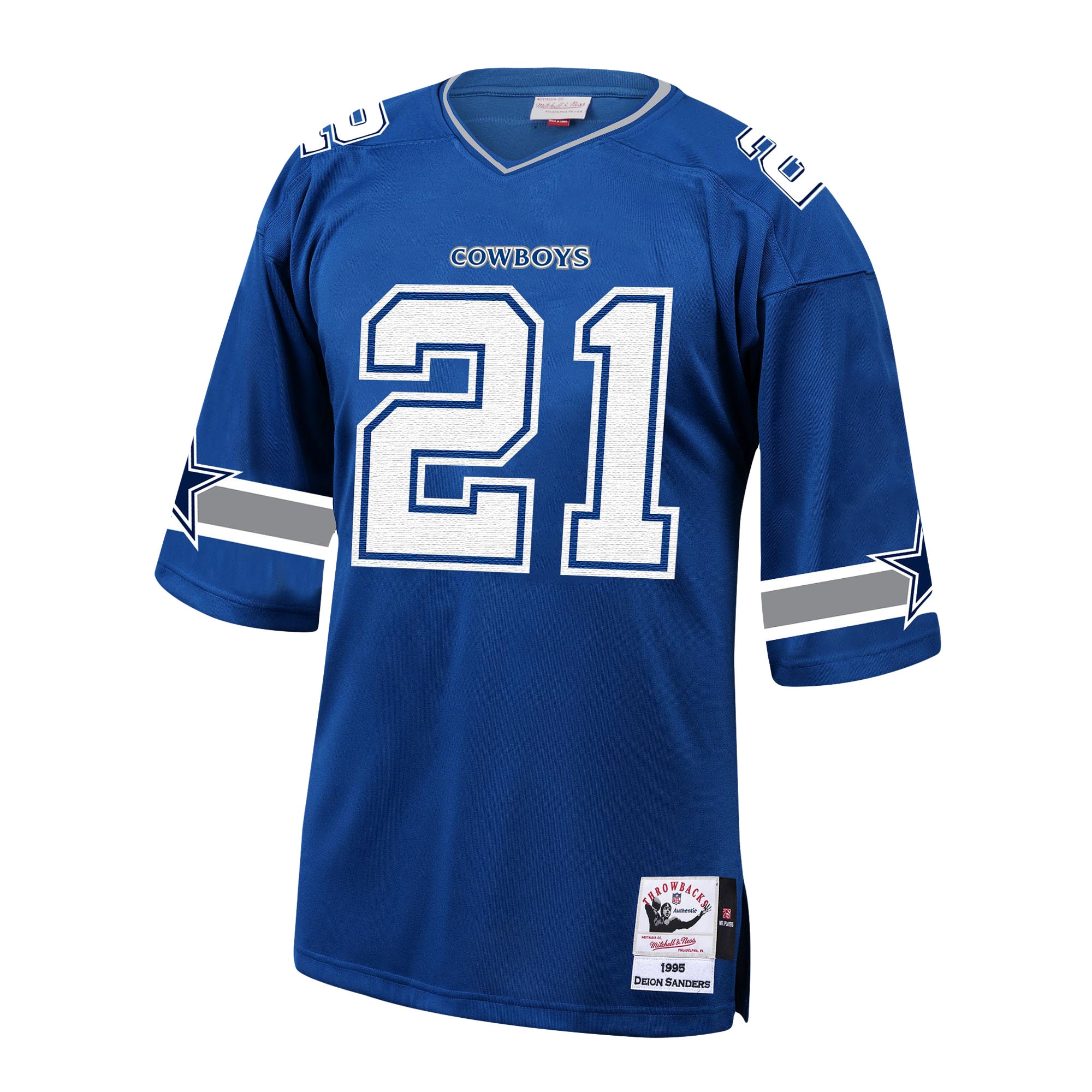 Dallas Cowboys 1996 Deion Sanders Mitchell Ness Royal Throwback Retired Player NFL Jersey Men's