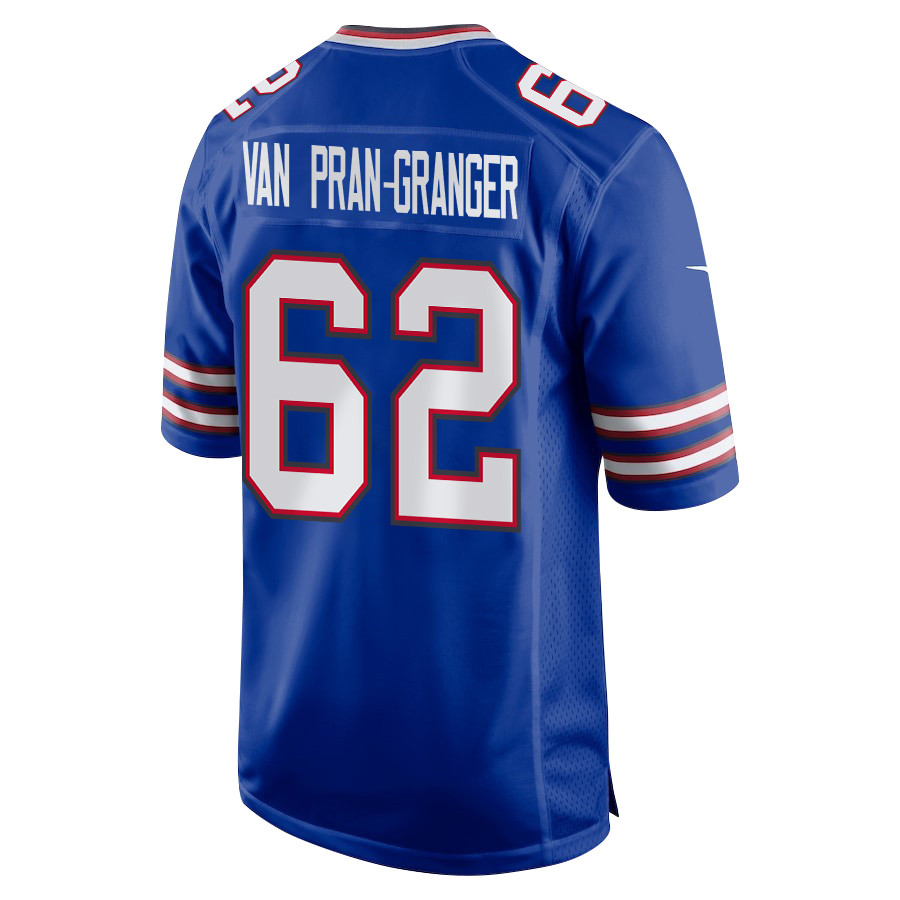 Sedrick Van Pran-Granger 62 Buffalo Bills Super Bowl LIX New Orleans Patch Game Royal NFL Jersey Men's