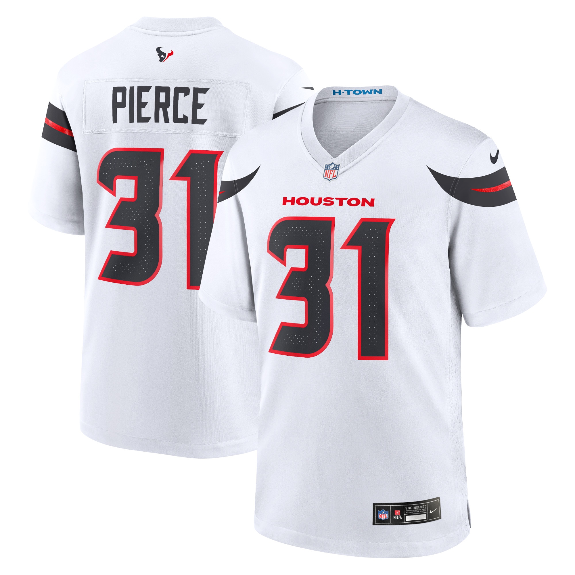 Houston Texans Dameon Pierce White Game NFL Jersey Men's