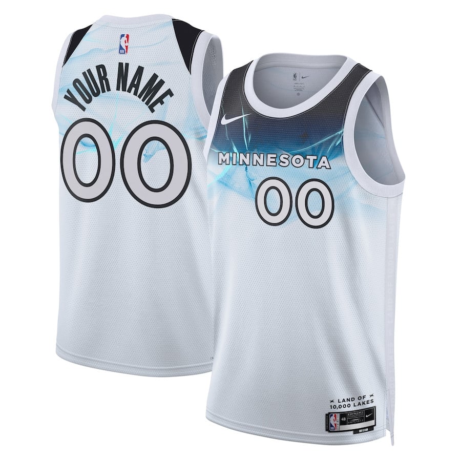 Minnesota Timberwolves Unisex 2024/25 Custom Swingman City Editio White NBA Jersey Unisex