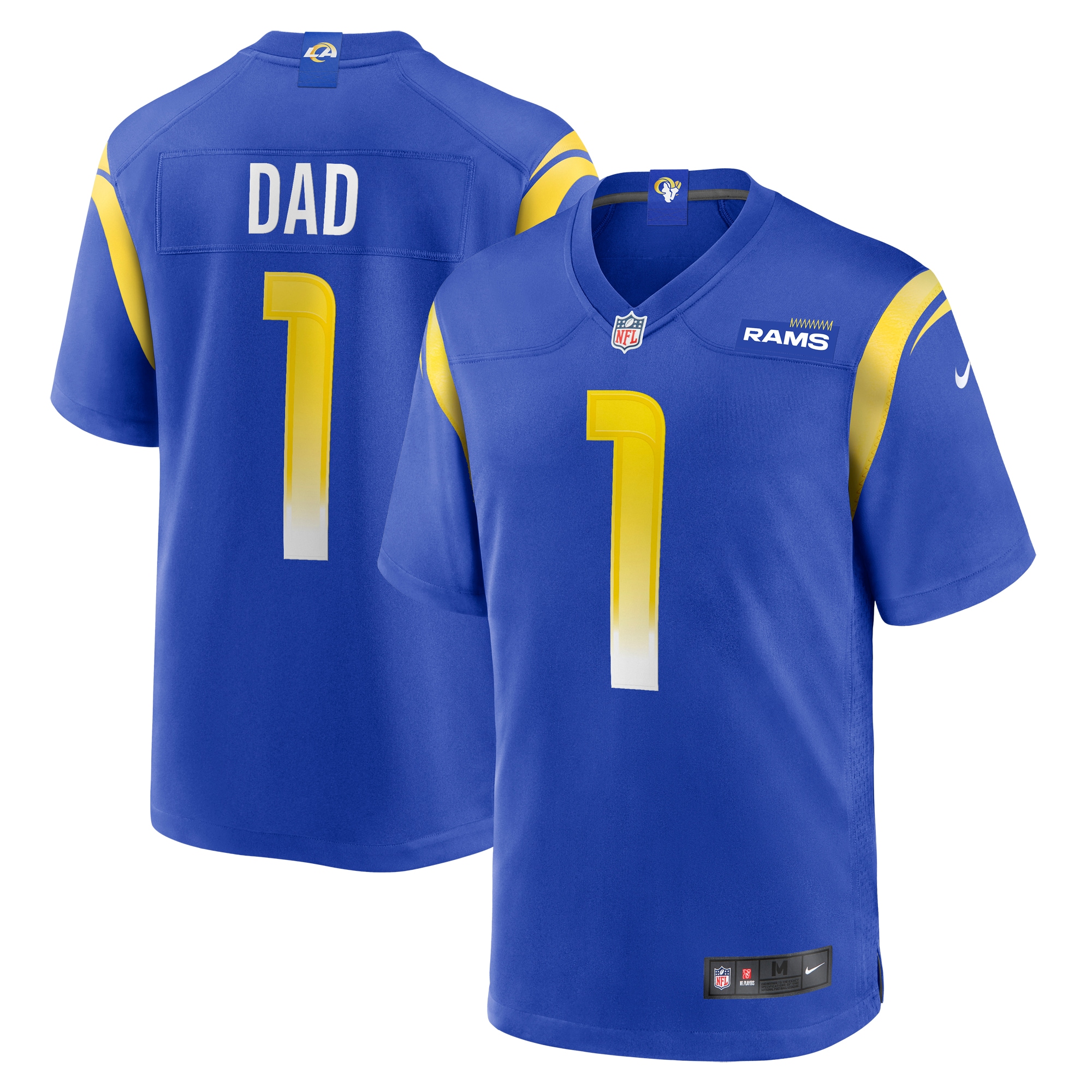 Los Angeles Rams Number 1 Dad Royal Game NFL Jersey Men's