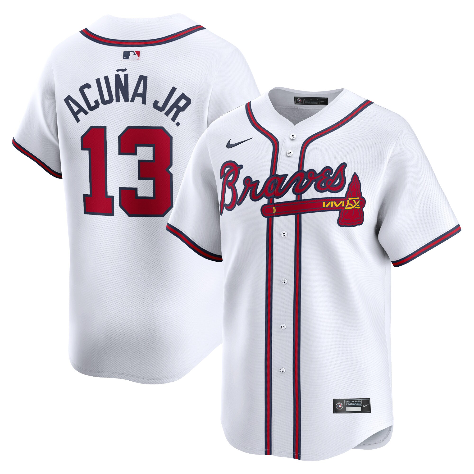 Atlanta Braves Ronald Acu?a Jr. White Home Limited Player MLB Jersey Men's