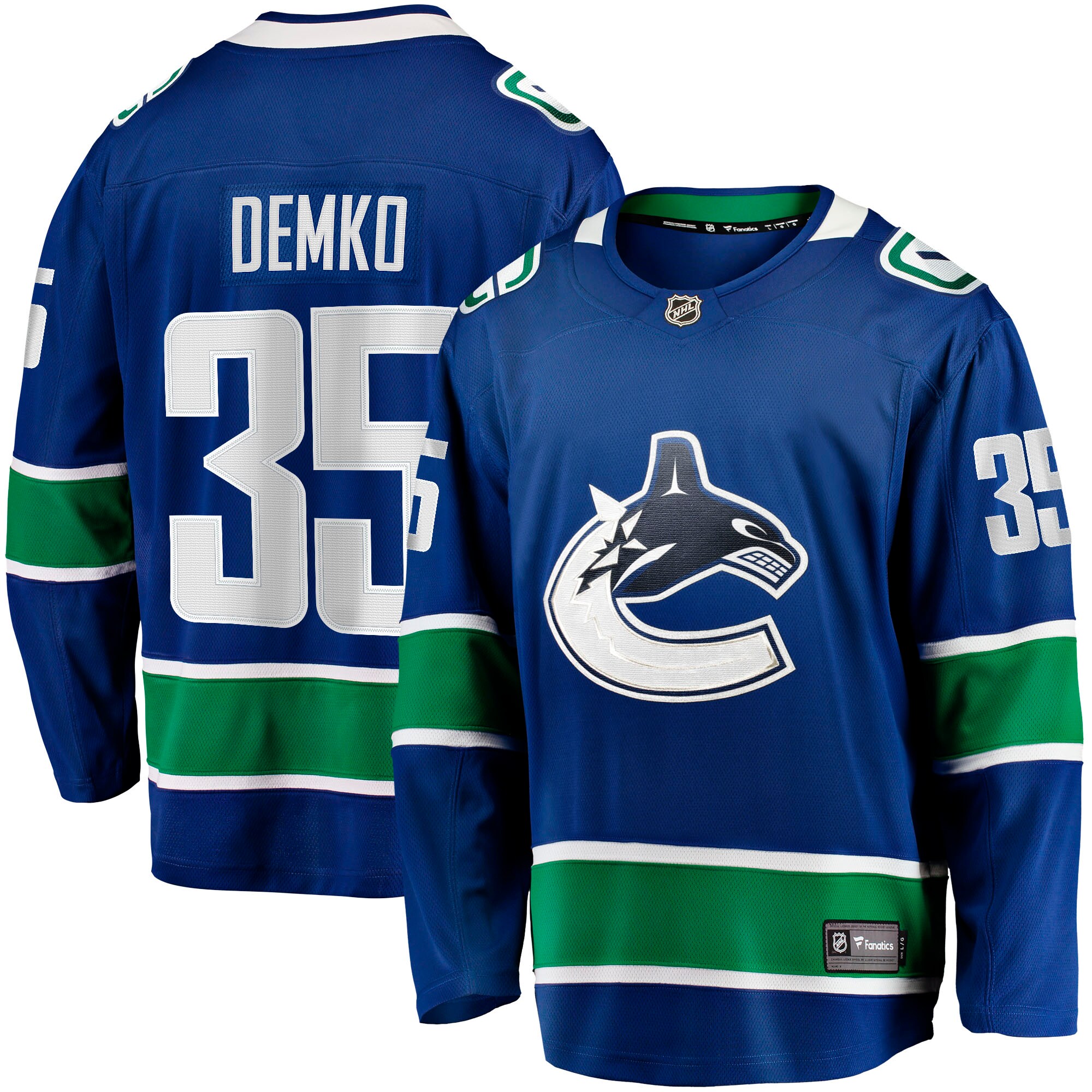 Vancouver Canucks Thatcher Demko Blue Home Breakaway NHL Jersey Men's