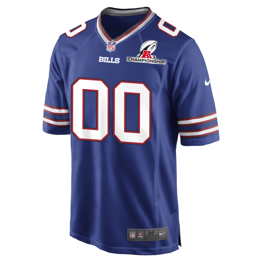 Buffalo Bills AFC Championship Patch Game Custom Royal NFL Jersey Men's