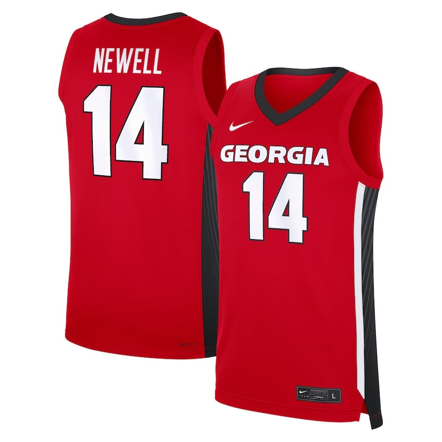 Asa Newell 14 Georgia Bulldogs NIL Player Red NCAA Jersey Men's