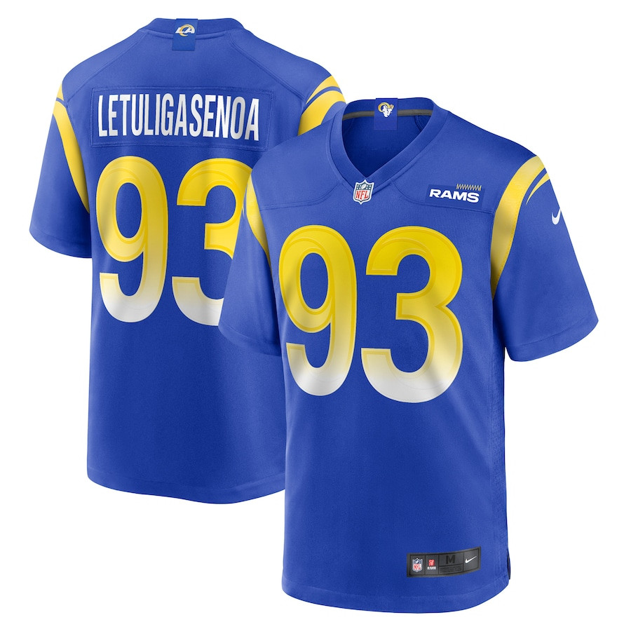 Tuli Letuligasenoa 93 Los Angeles Rams Game Royal NFL Jersey Men's