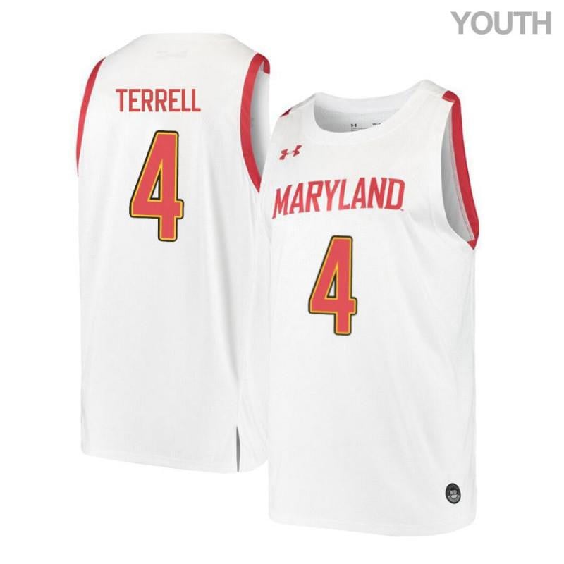 Under Armour 4 Andrew Terrel White Retro Maryland Terrapins NCAA Jersey Youth