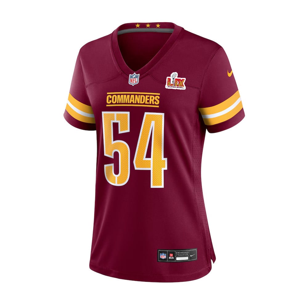 Bobby Wagner #54 Washington Commanders Super Bowl LIX Burgundy NFL Jersey Women's