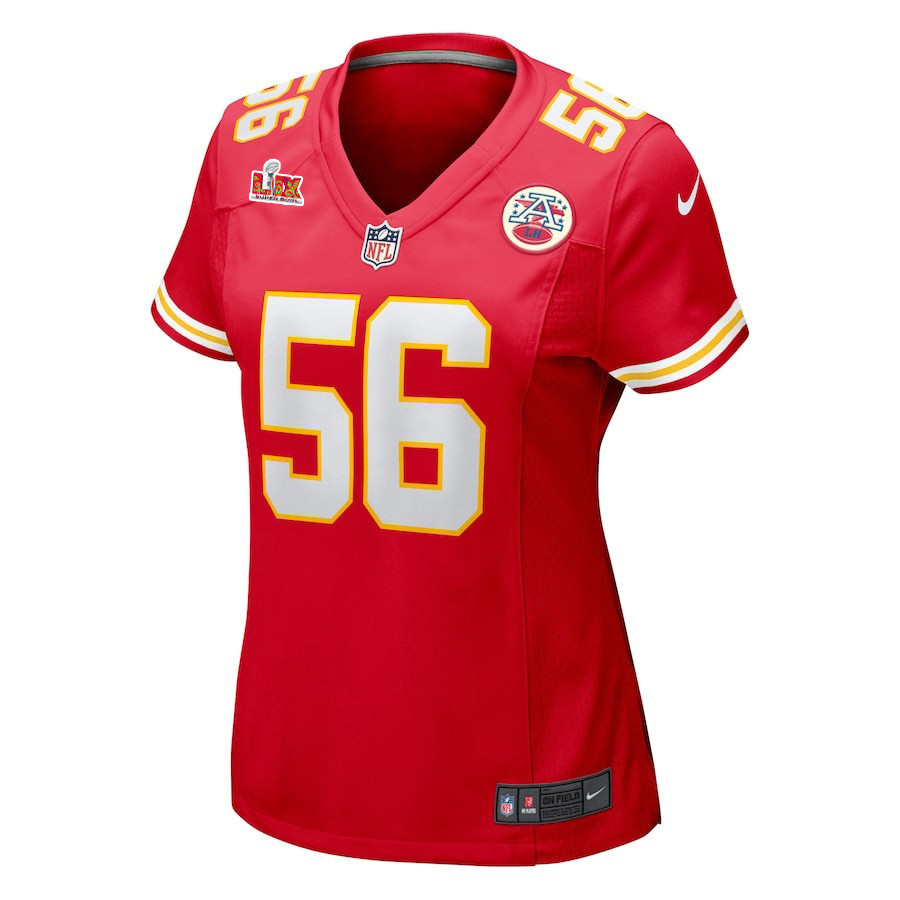 George Karlaftis #56 Kansas City Chiefs Super Bowl LIX Red NFL Jersey Women's