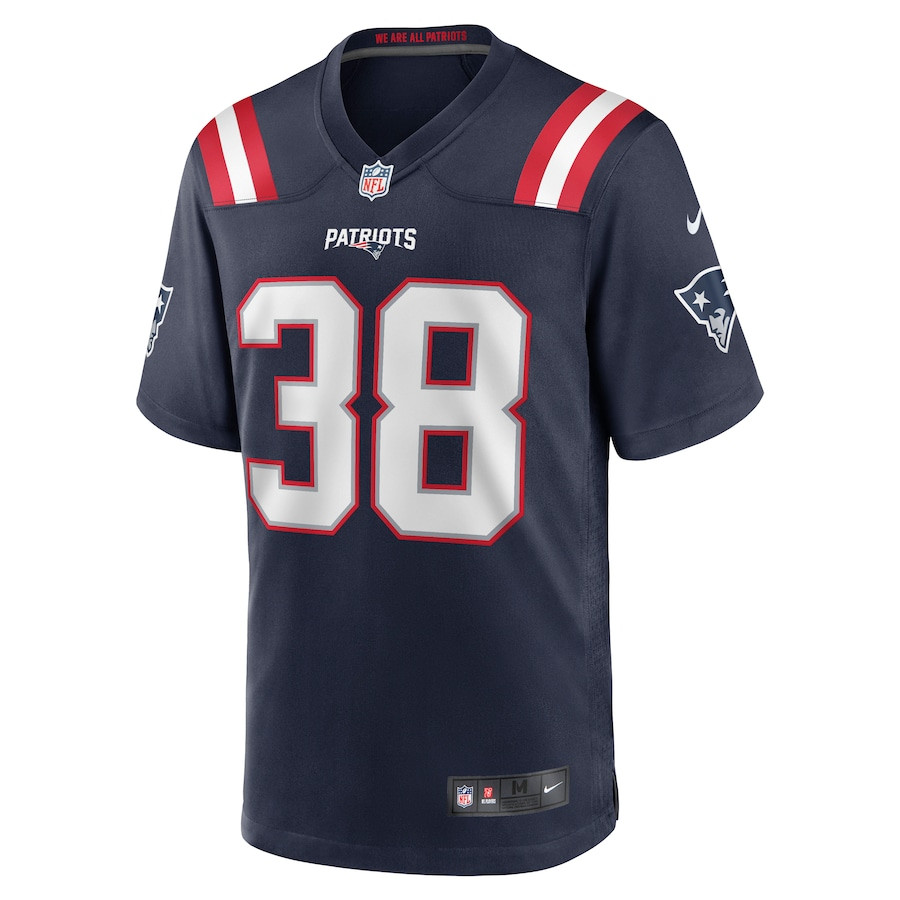 Rhamondre Stevenson 38 New England Patriots Game Navy NFL Jersey Men's