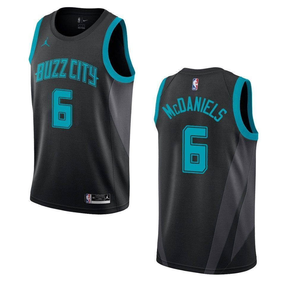 Charlotte Hornets 6 Jalen Mcdaniels City Swingman Black NBA Jersey Men's