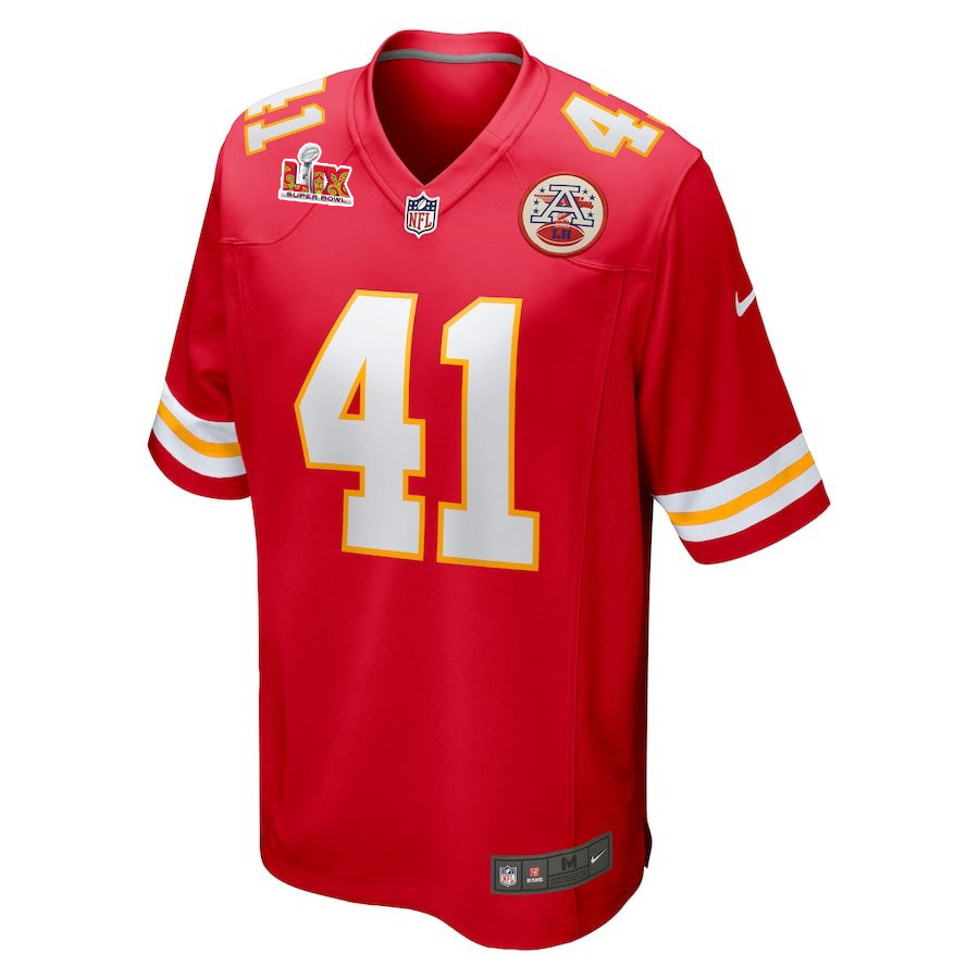 James Winchester #41 Kansas City Chiefs Super Bowl LIX Red NFL Jersey Youth
