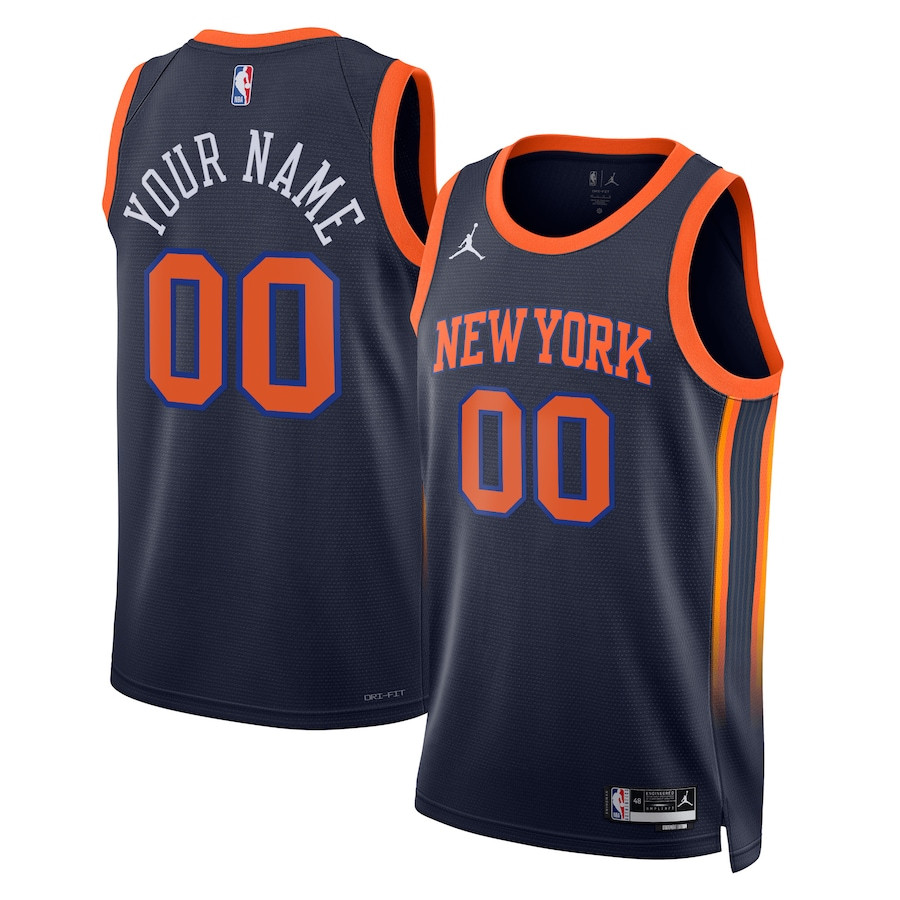 New York Knicks 2023/24 Statement Swingman Custom Navy NBA Jersey Men's