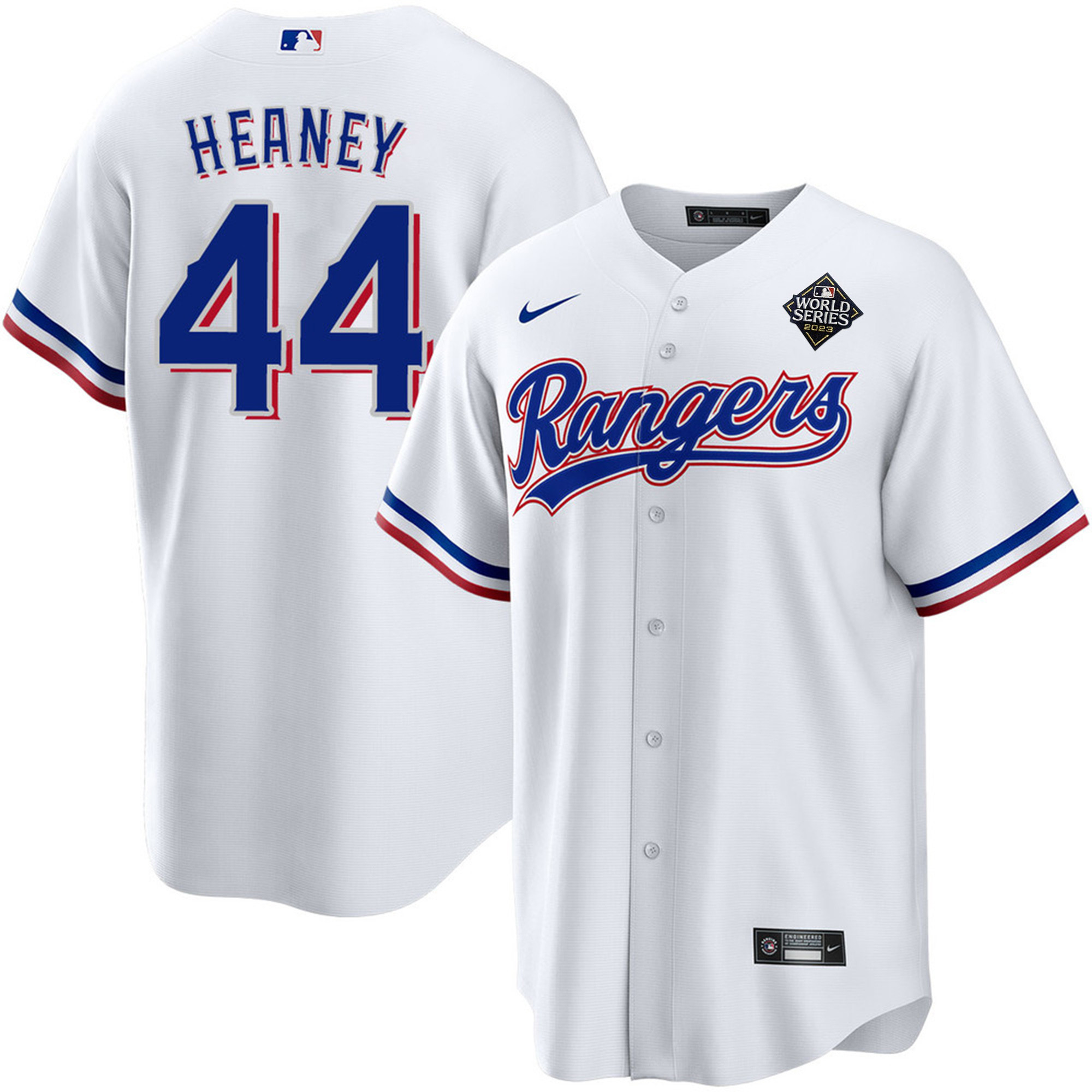 Andrew Heaney 44 Texas Rangers 2023 World Series Stitched White MLB Jersey Men's