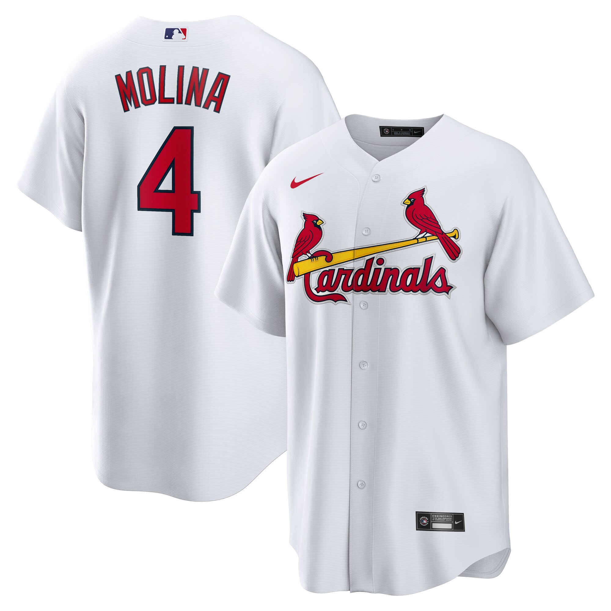 St. Louis Cardinals Yadier Molina White Home Retired Player MLB Jersey Men's