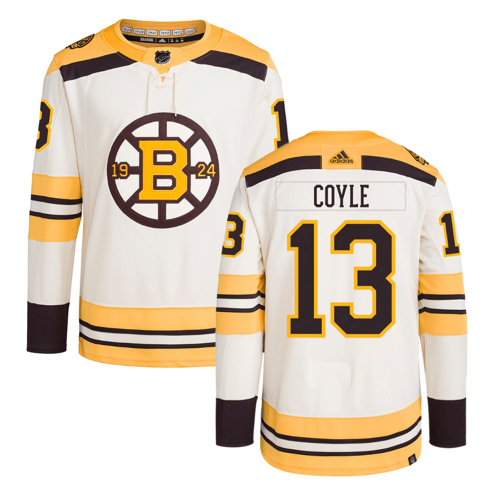 Charlie Coyle 13 Boston Bruins 100th Anniversary Primegreen Third Cream NHL Jersey Men's
