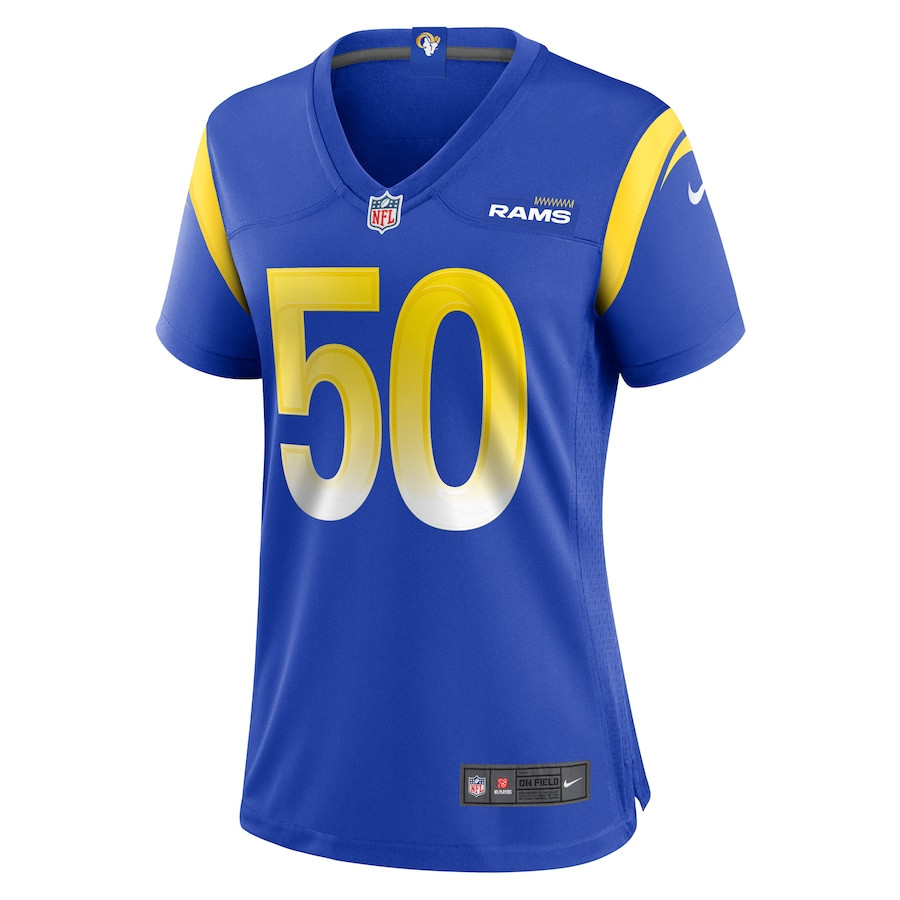 Beaux Limmer 50 Los Angeles Rams Game Royal NFL Jersey Women's