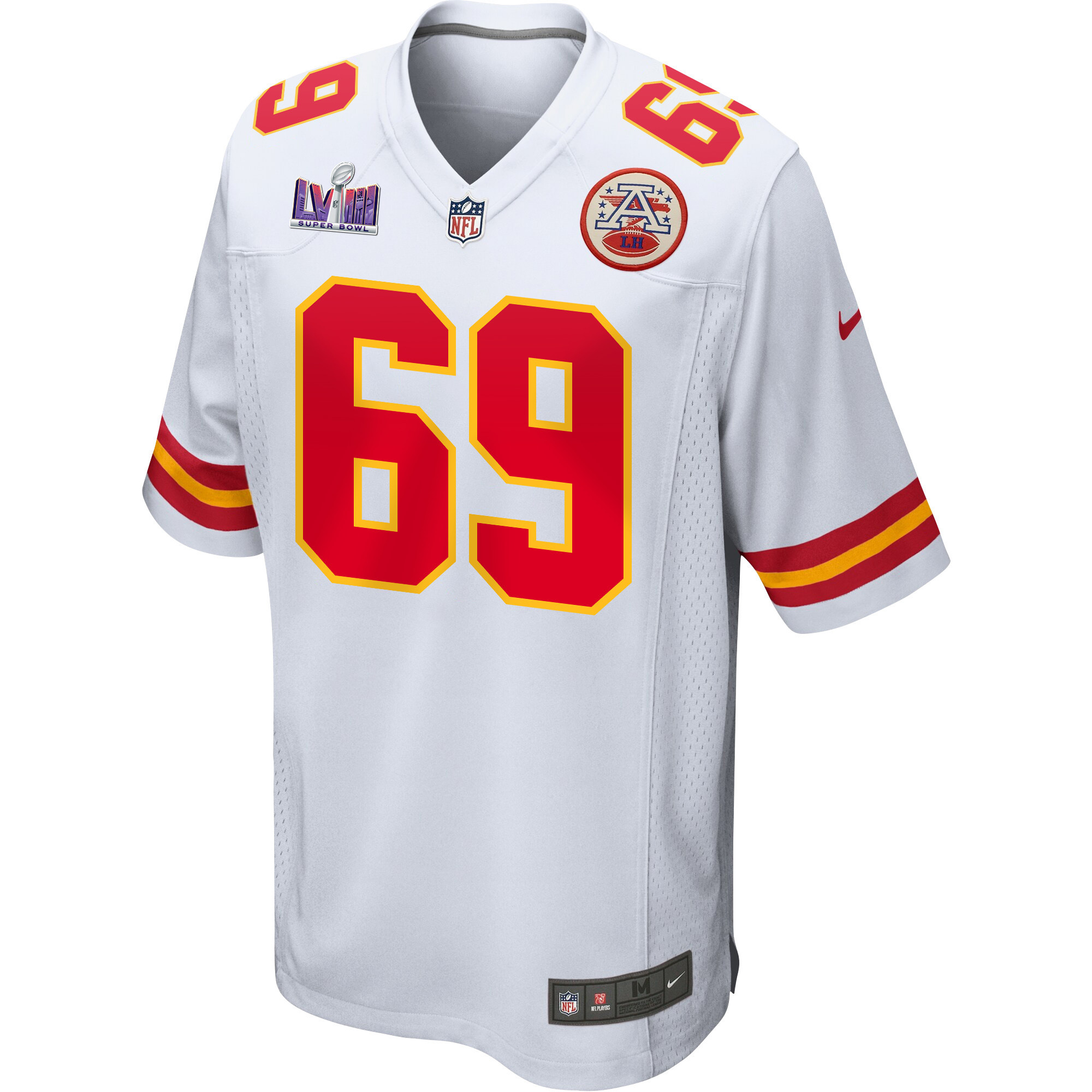 Mike Pennel 69 Kansas City Chiefs Super Bowl LVIII Patch Game White NFL Jersey Men's