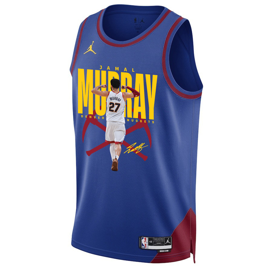 Jamal Murray 27 Denver Nuggets Fastbreak Phenom 2023 Champions Swingman Blue NBA Jersey Men's