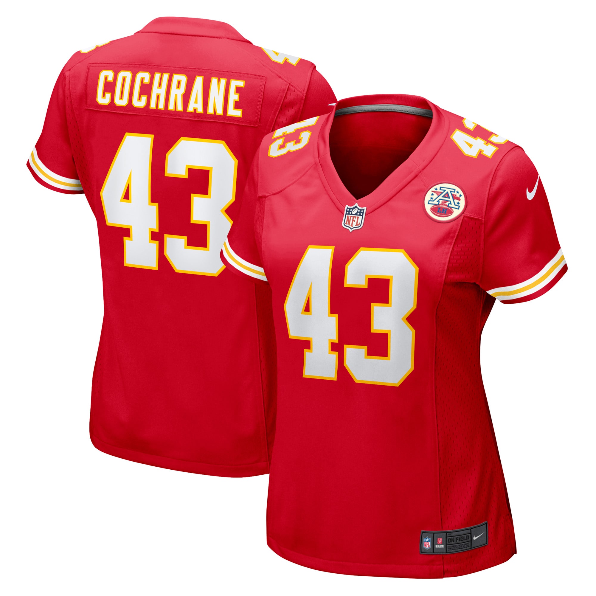 Kansas City Chiefs Jack Cochrane Red Game Player NFL Jersey Women's