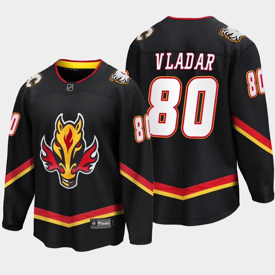 Calgary Flames Dan Vladar 80 Alternate Black Breakaway Player NHL Jersey Men's