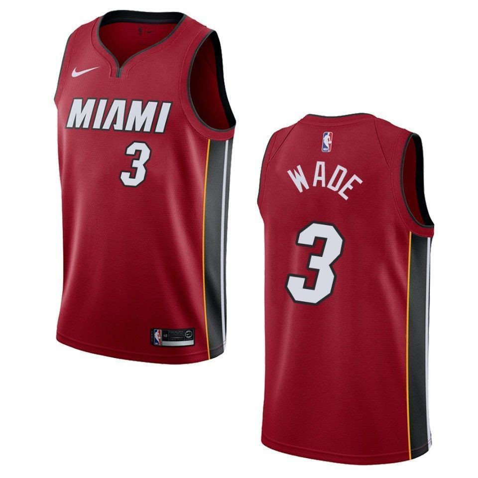 Miami Heat 3 Dwyane Wade Statement Swingman Red NBA Jersey Men's