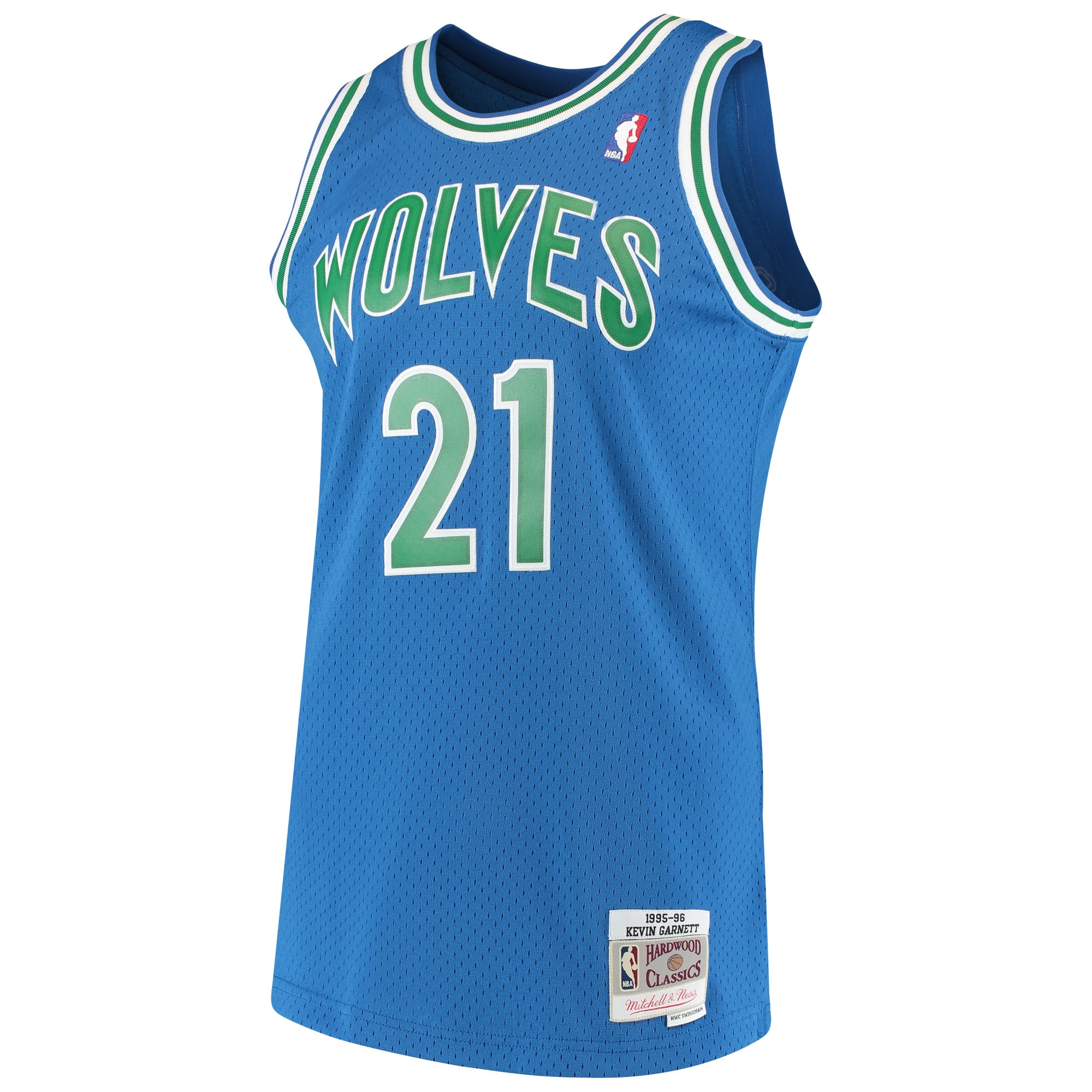 Mitchell Ness Kevin Garnett Blue Minnesota Timberwolves 1995-96 Hardwood Classics Swingman NBA Jersey Men's