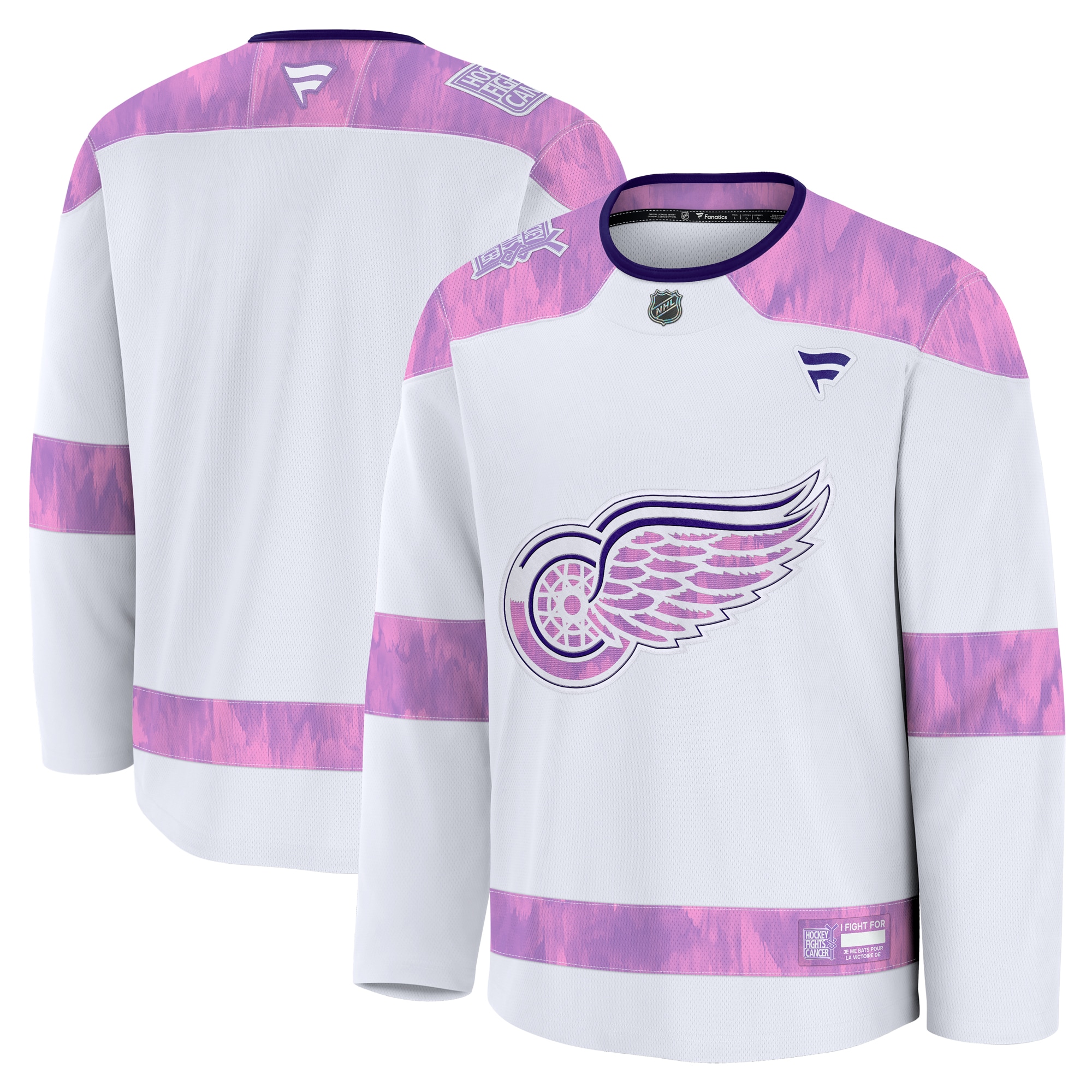 Detroit Red Wings White 2024 Fights Cancer Practice NHL Jersey Men's
