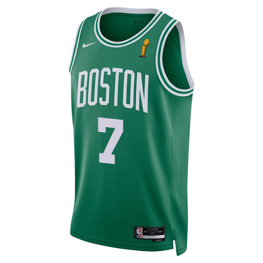 Jaylen Brown 7 Boston Celtics 2024 FINALS CHAMPIONS Icon Edition Kelly Green NBA Jersey Men's