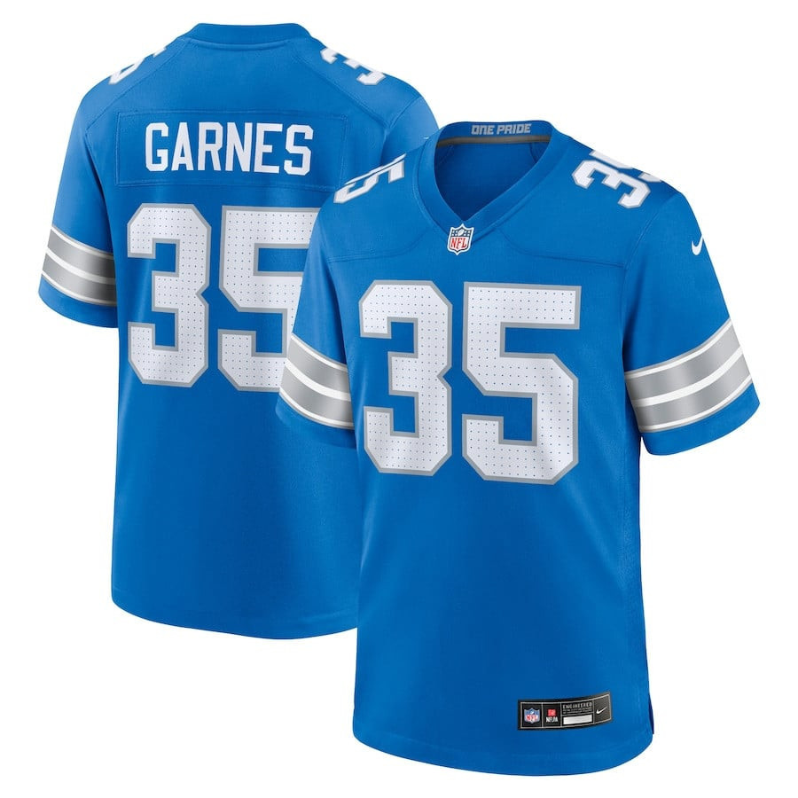 Chelen Garnes 35 Detroit Lions Game Blue NFL Jersey Men's