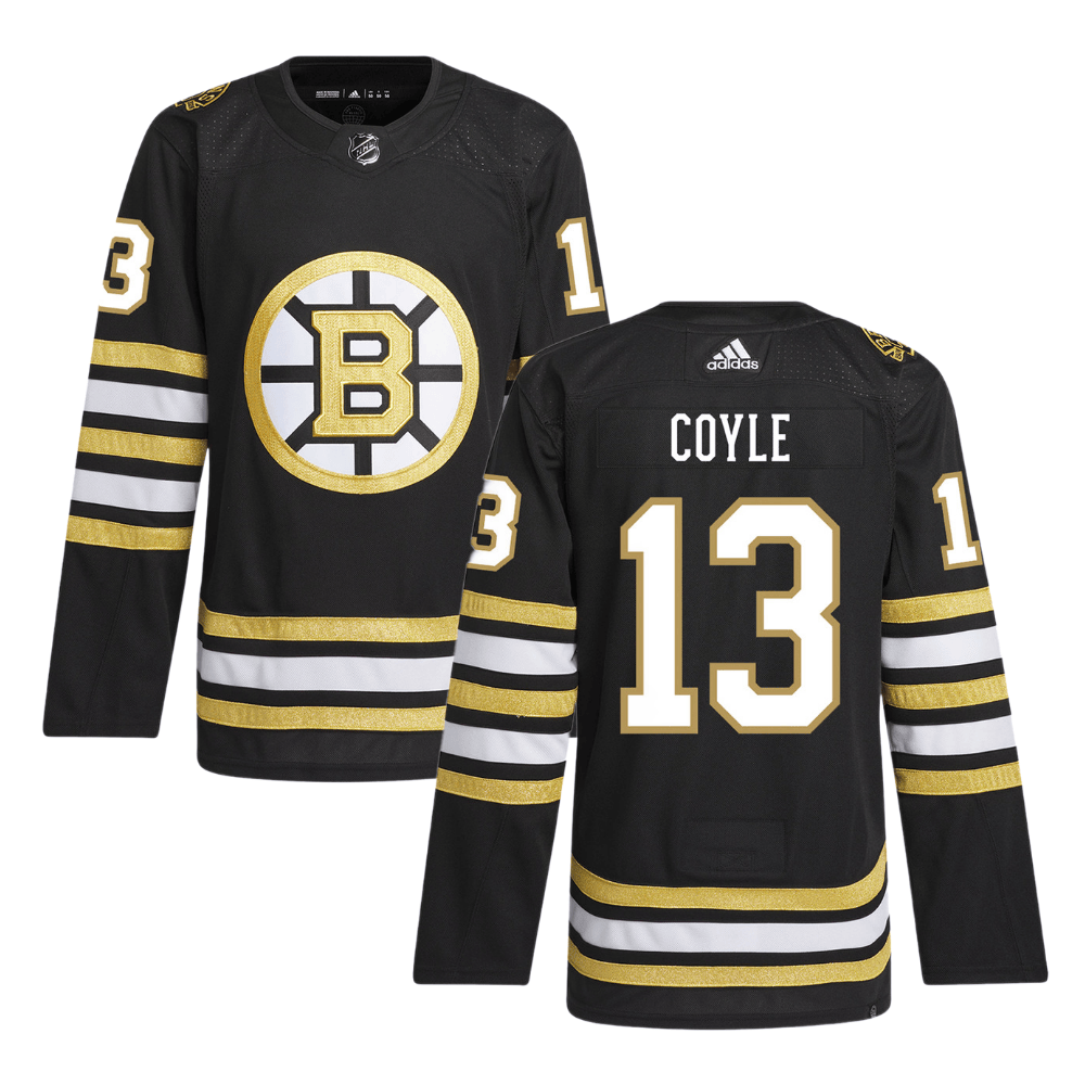 Charlie Coyle 13 Boston Bruins 100th Anniversary Primegreen Home Black NHL Jersey Men's