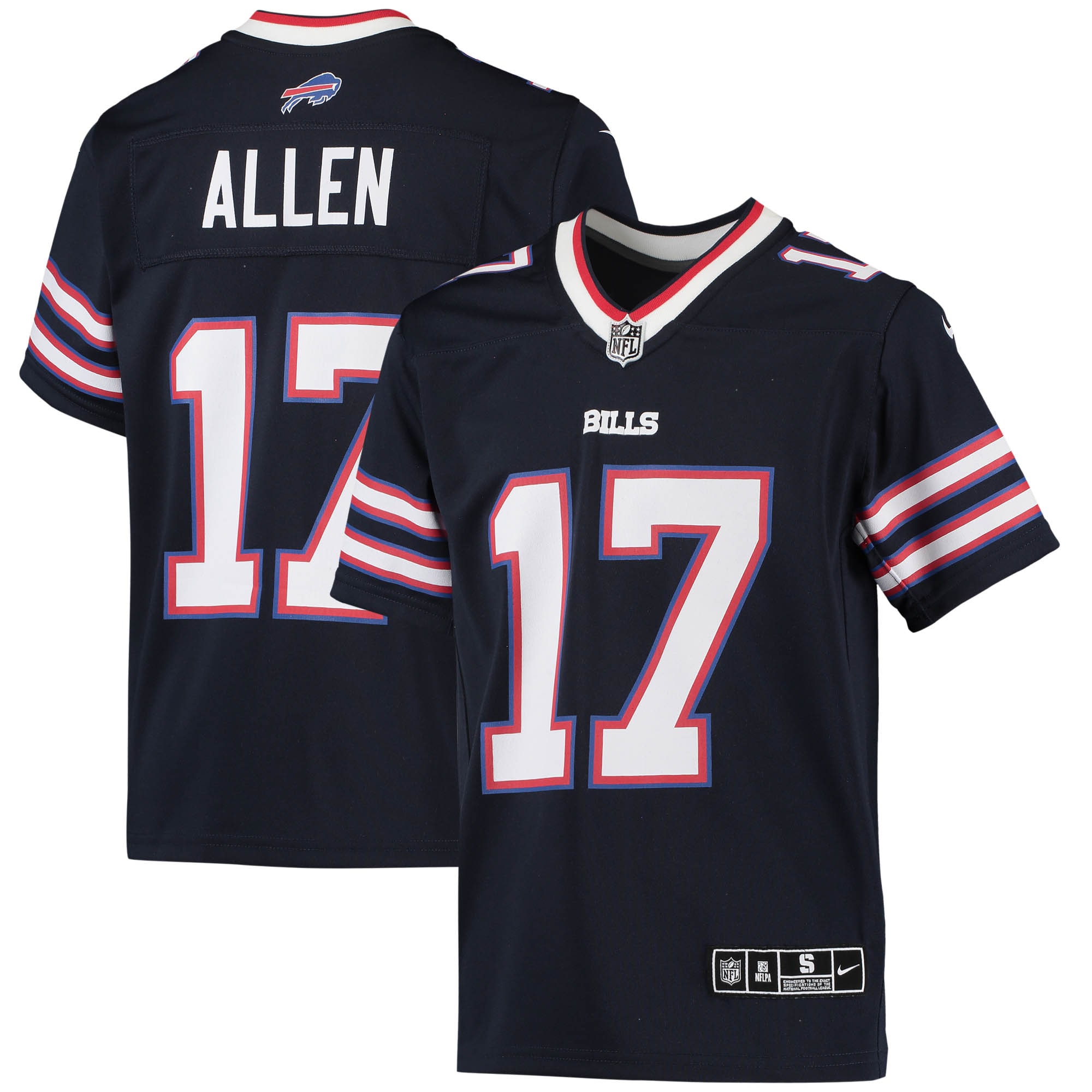 Buffalo Bills Josh Allen Navy Inverted Team Game NFL Jersey Youth