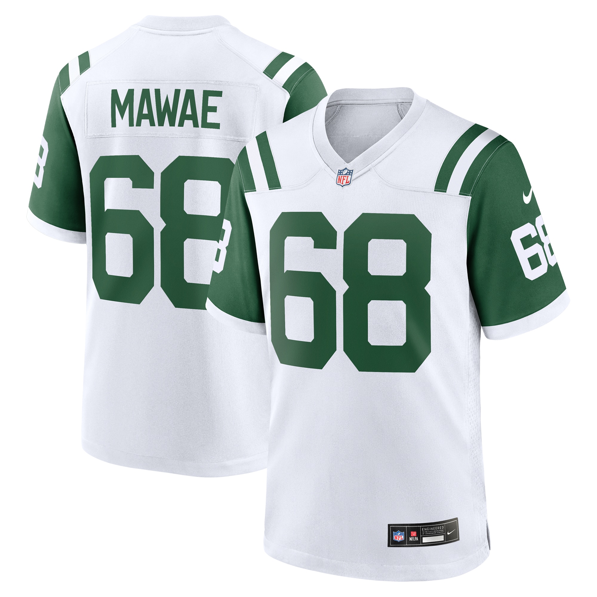 New York Jets Kevin Mawae White Classic Alternate Retired Player Game NFL Jersey Men's