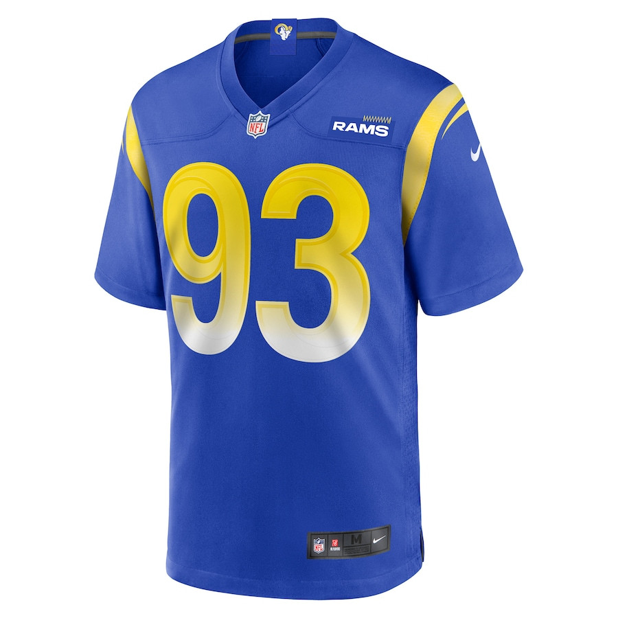 Tuli Letuligasenoa 93 Los Angeles Rams Game Royal NFL Jersey Men's