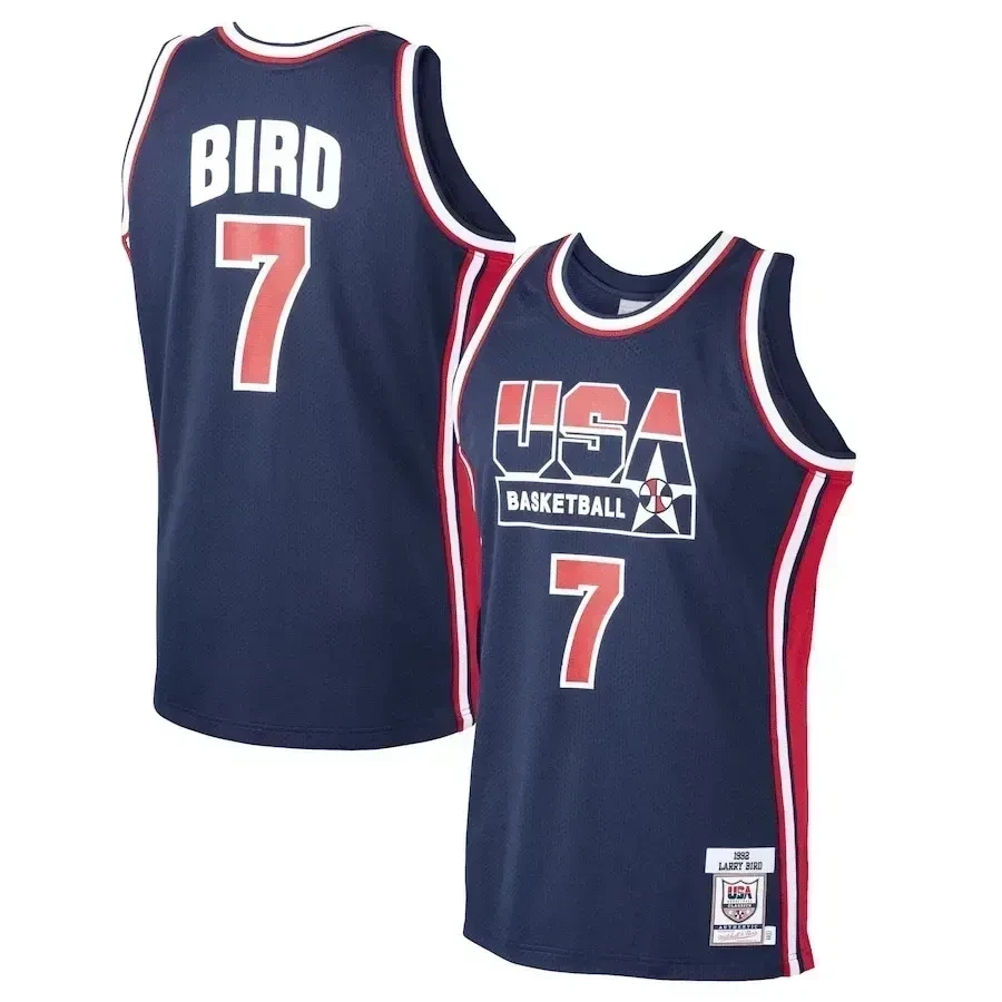 Larry Bird Usa Mitchell Ness Home 1992 Dream Team Navy NBA Jersey Men's