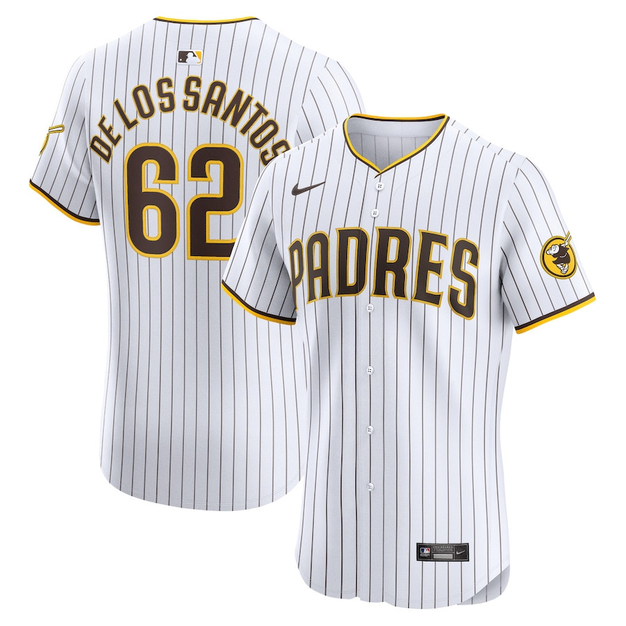 Enyel De Los Santos 62 San Diego Padres Home Elite Player White MLB Jersey Men's