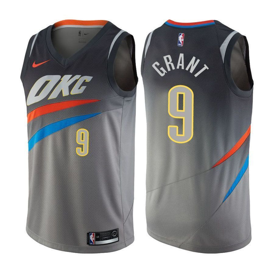 Thunder Jerami Grant 9 City Edition Gray NBA Jersey Men's