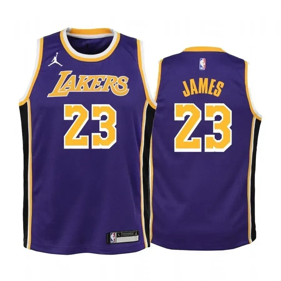 Lebron James Los Angeles Lakers Purple Statet Jumpman NBA Jersey Youth