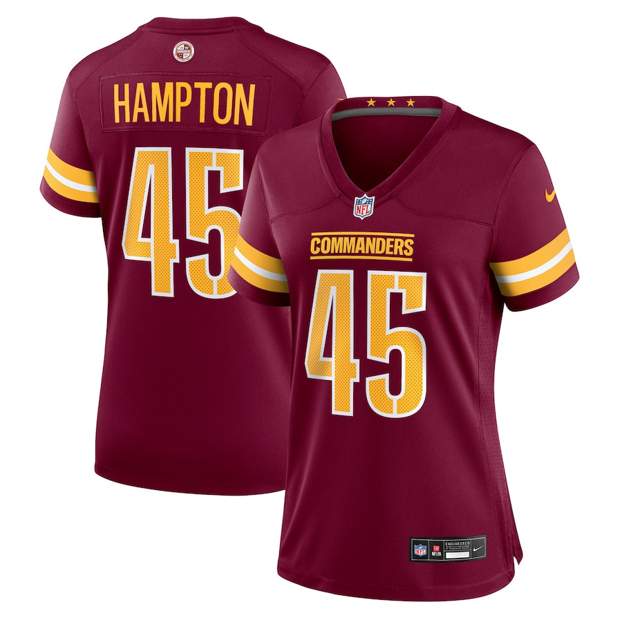 Dominique Hampton 45 Washington Commanders Game Burgundy NFL Jersey Women's