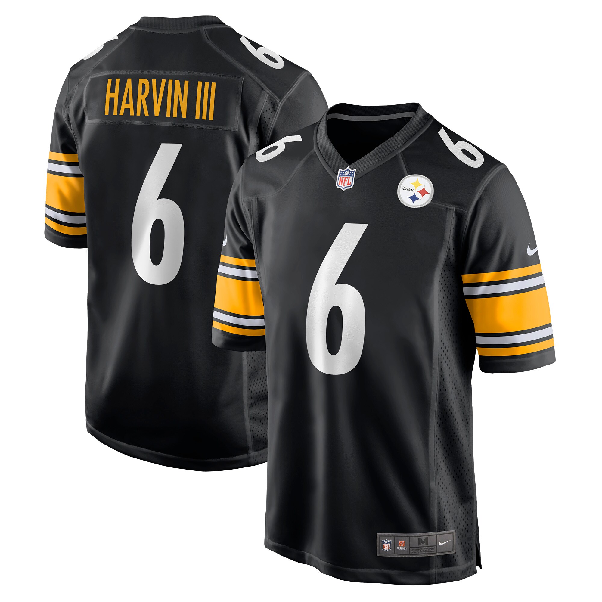 Pittsburgh Steelers Pressley Harvin III Black Game NFL Jersey Men's