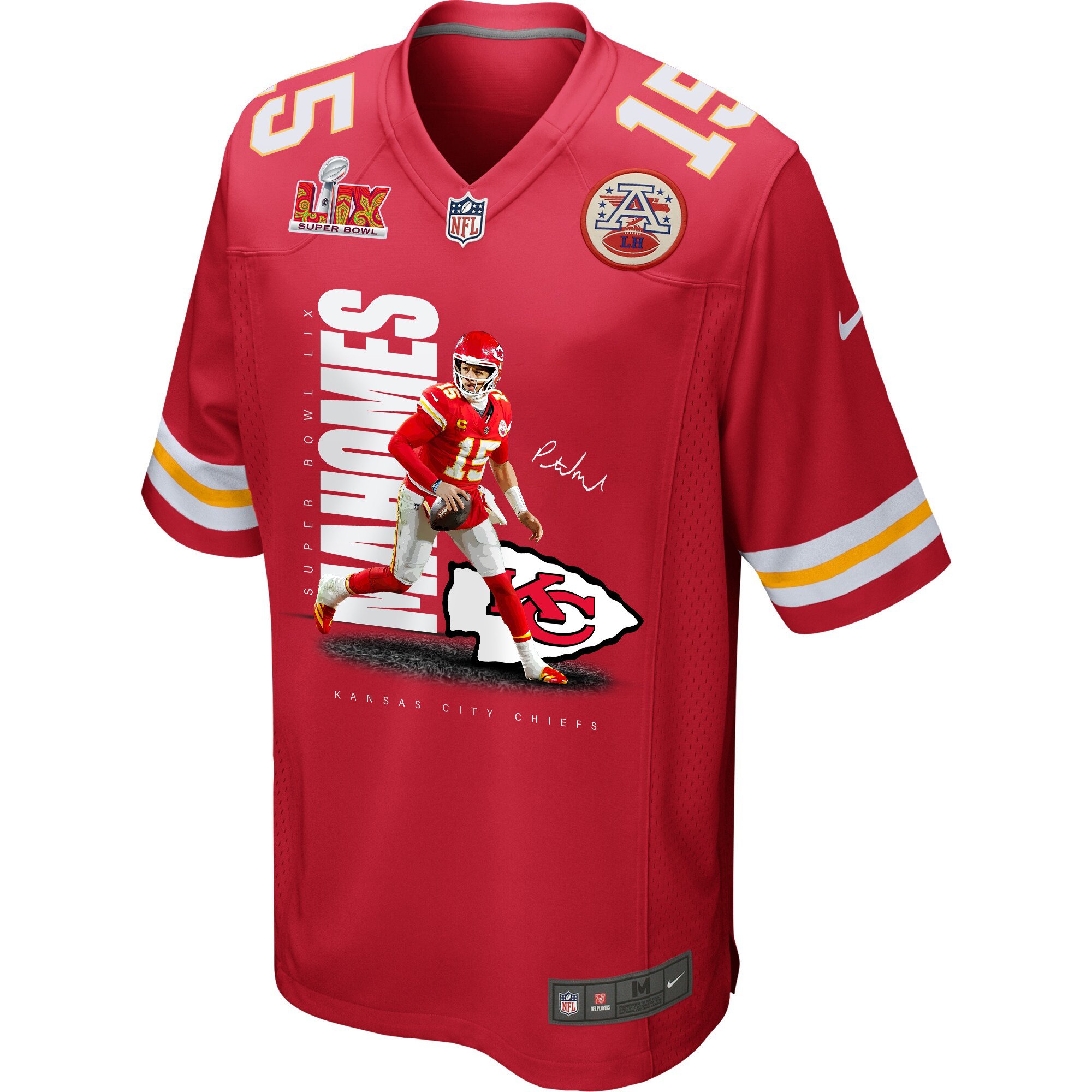 Patrick Mahomes 15 Kansas City Chiefs Showtime Game Red NFL Jersey Men's