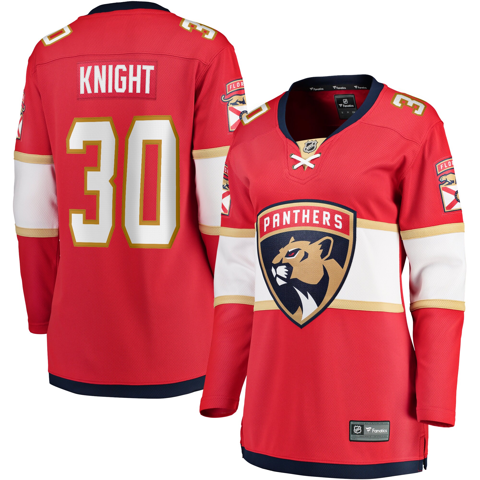 Florida Panthers Spencer Knight Red Home Breakaway NHL Jersey Women's